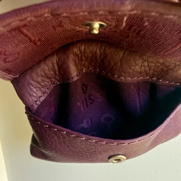 Rare Fossil Long Live Vintage 1954 Eggplant Leather Keychain Coin Pouch SL2999 - Picture 5 of 9